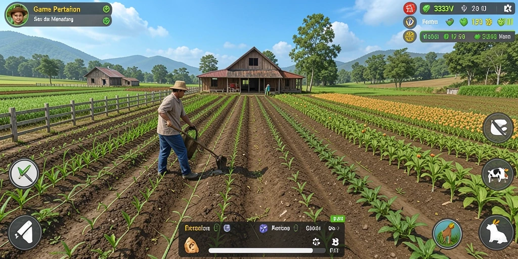 Gameplay seru saat mengelola lahan pertanian di 333V.