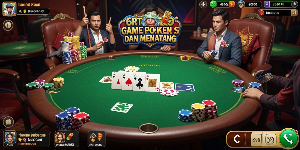 Tampilan menarik dari gameplay Poker di 6RT.