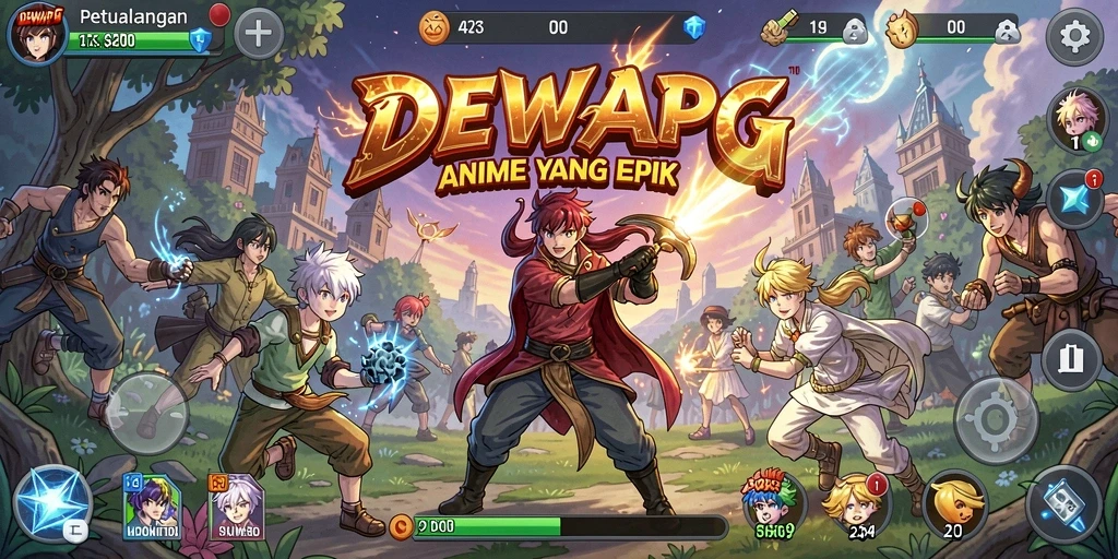 Tampilan gameplay seru yang penuh aksi di DEWAPG.