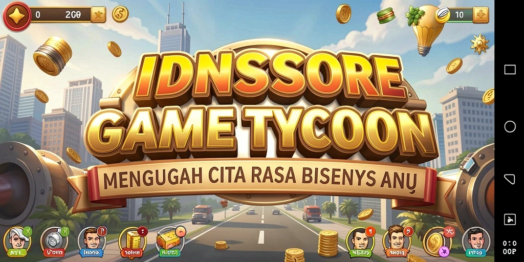 Tampilan gameplay seru di IDNSCORE menunjukkan manajemen bisnis yang menantang.