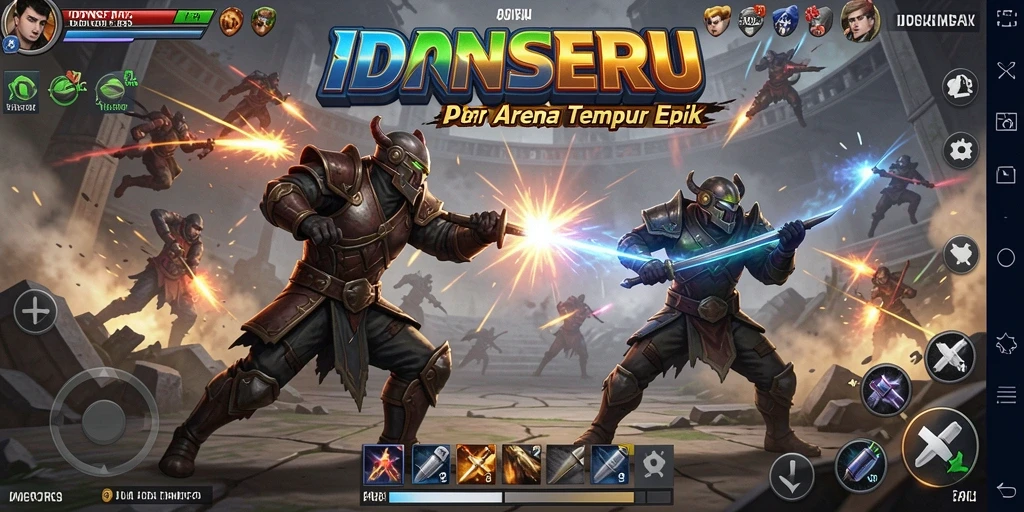 Tangkapan layar IDNSERU menampilkan aksi pertarungan mendebarkan.