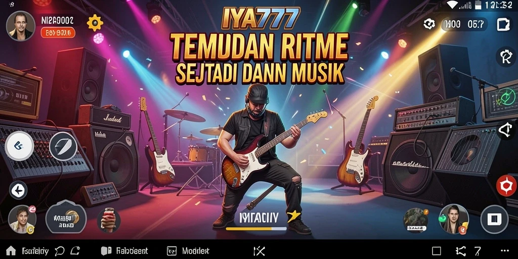 Screenshot utama IYA777 menampilkan gameplay interaktif yang menggugah semangat musik.