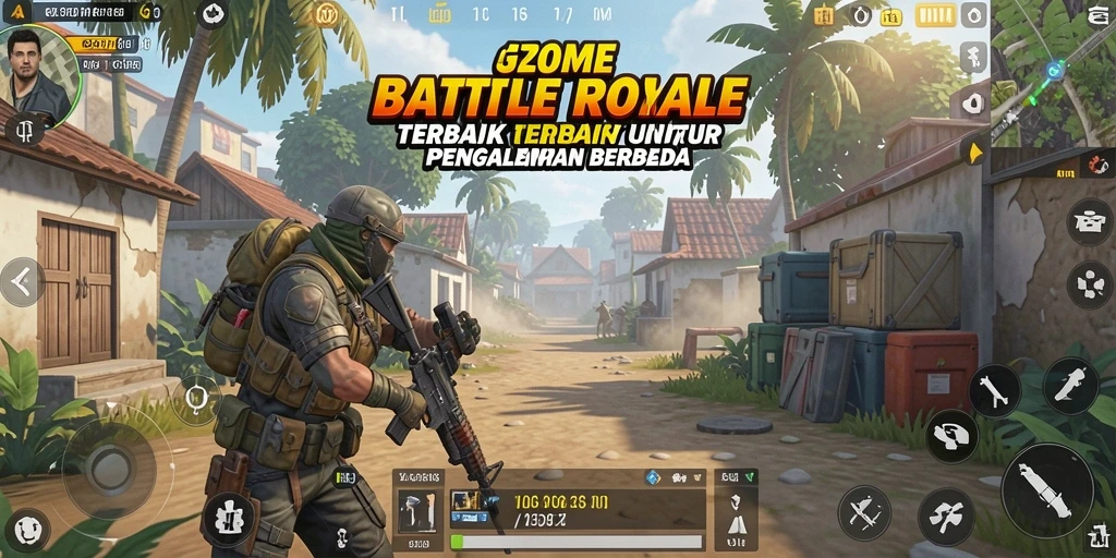 Tampilan menarik dari gameplay intens J200M dalam pertempuran Battle Royale.