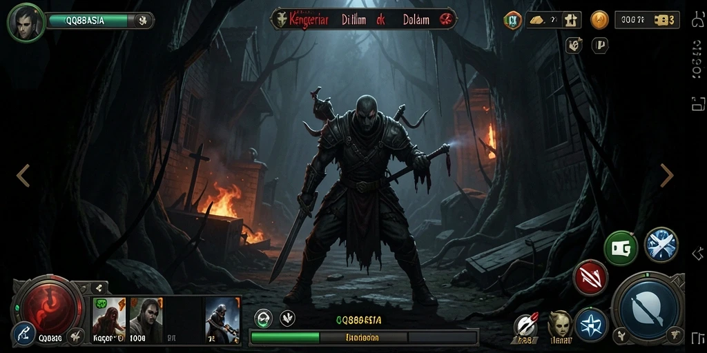Screenshot gameplay menampilkan suasana horror yang mencekam di QQ88ASIA.