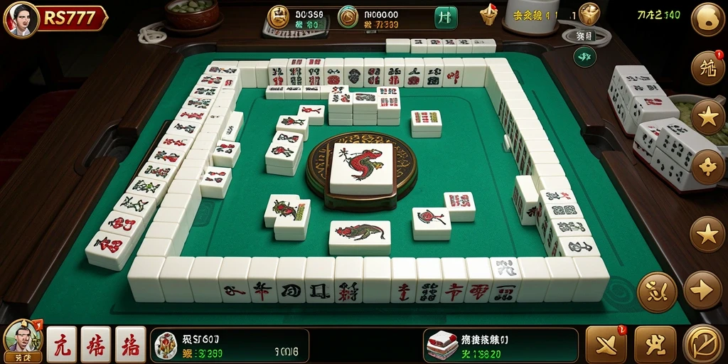 Tampilan gameplay RS777 yang menegangkan dan penuh strategi Mahjong.