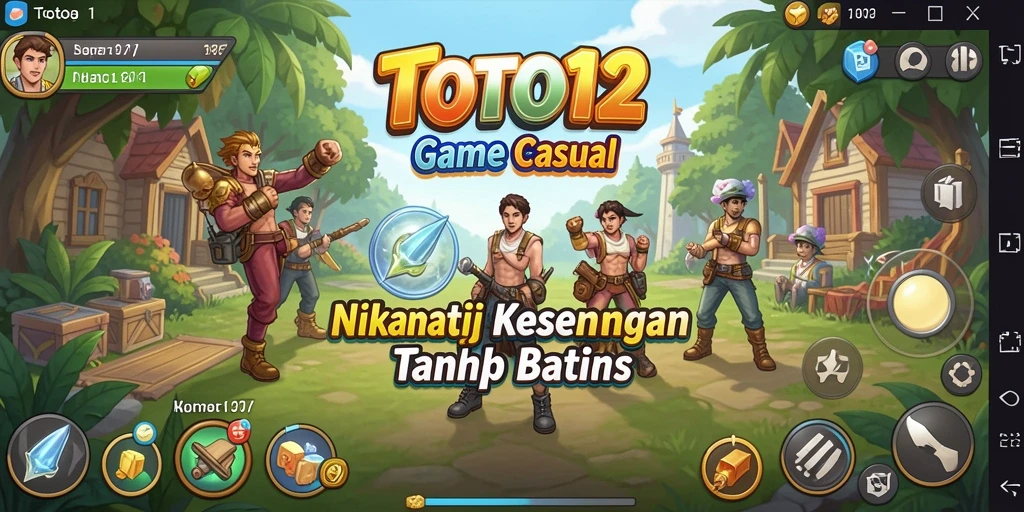 Screenshot utama TOTO12 dengan gameplay yang mengasyikkan dan karakter lucu.
