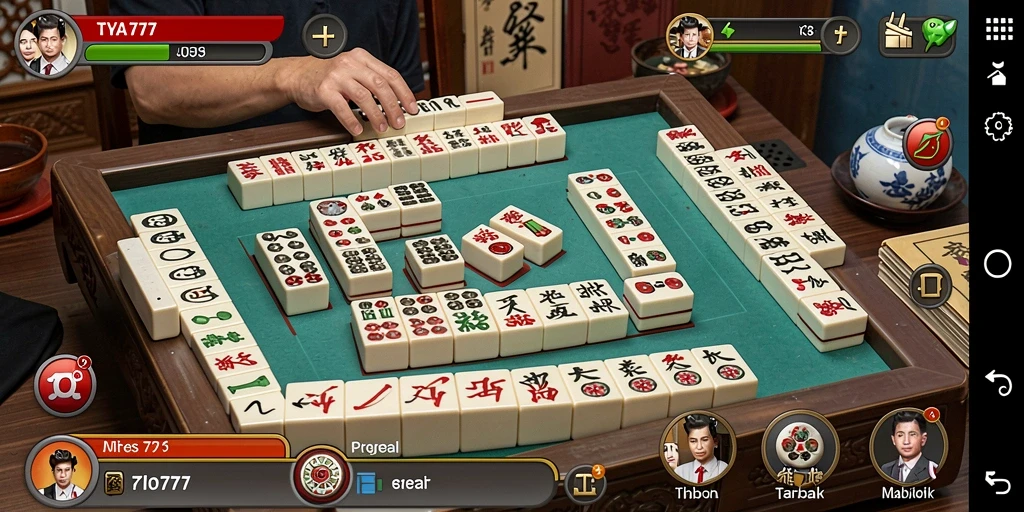 Tampilan gameplay Mahjong seru di TYA777 dengan desain ubin yang menarik.